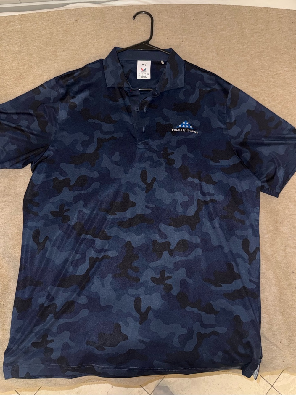 Puma - Folds of Honor Navy & Black Camo Golf Polo